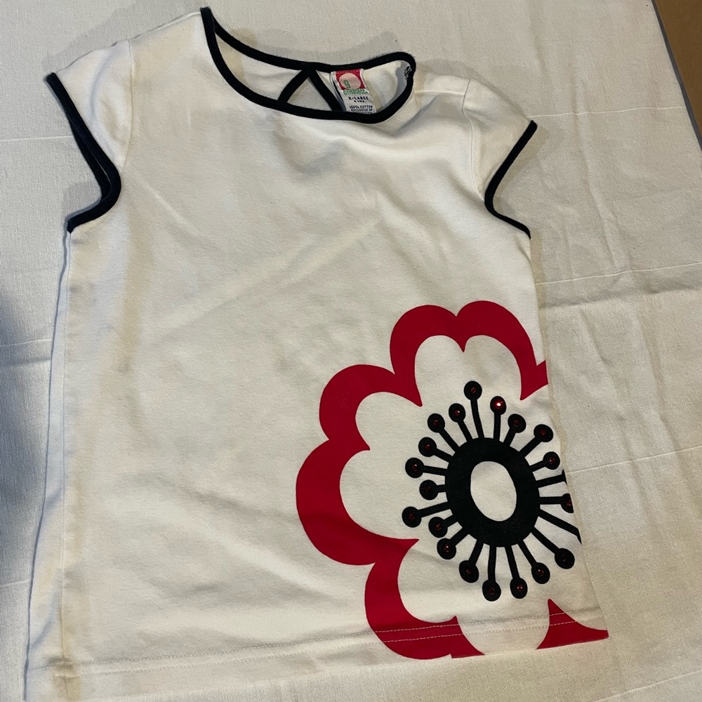 Girls size 6 extra large, Gymboree, red poppy, flower, motif T-shirt
